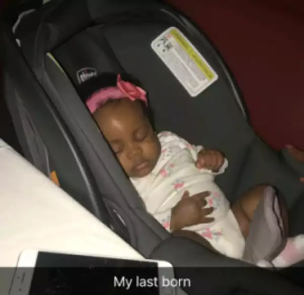 " My Last Born For Now Sha" - Singer Davido Shares Photo Of His Daughter, Hailey Sleeping